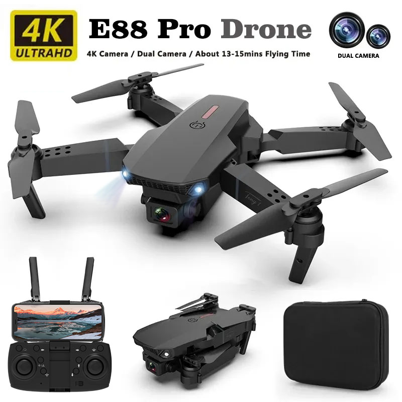 Drone E88Pro Rc 4K - E88pro Drone Professionale Dron Flusso Ottico