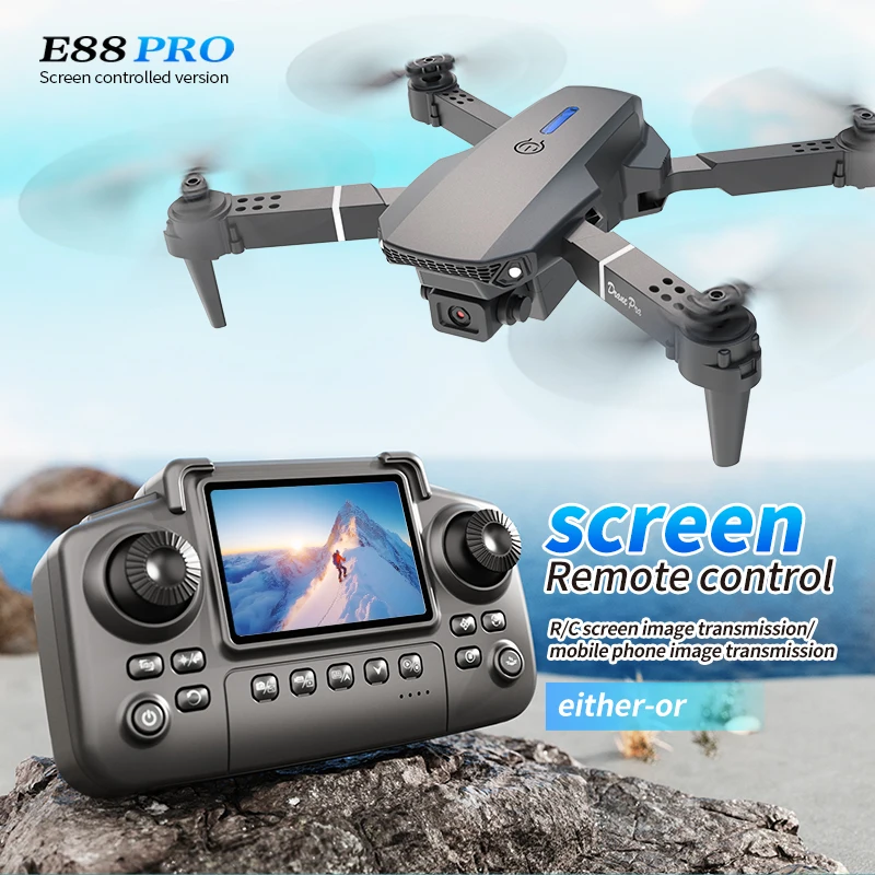 Drone Rc Explorer - Drone professionale E88 PRO con schermo